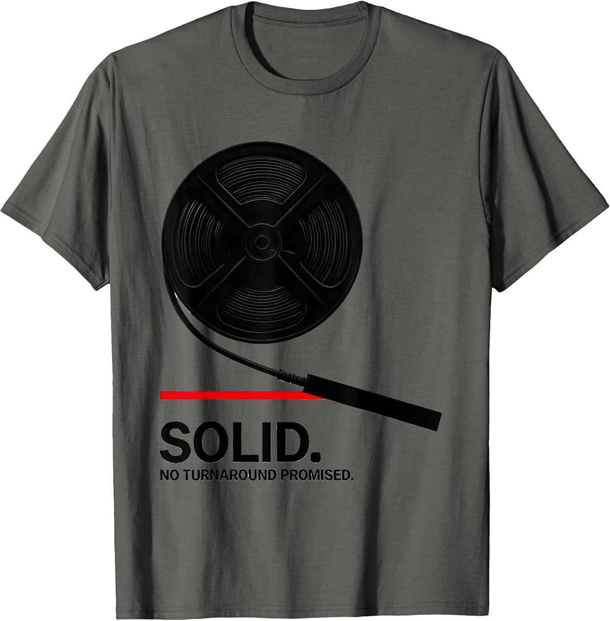 Solid. No Turnaround Promised Funny Car Guy Garage T-Shirt - Asphalt Grey