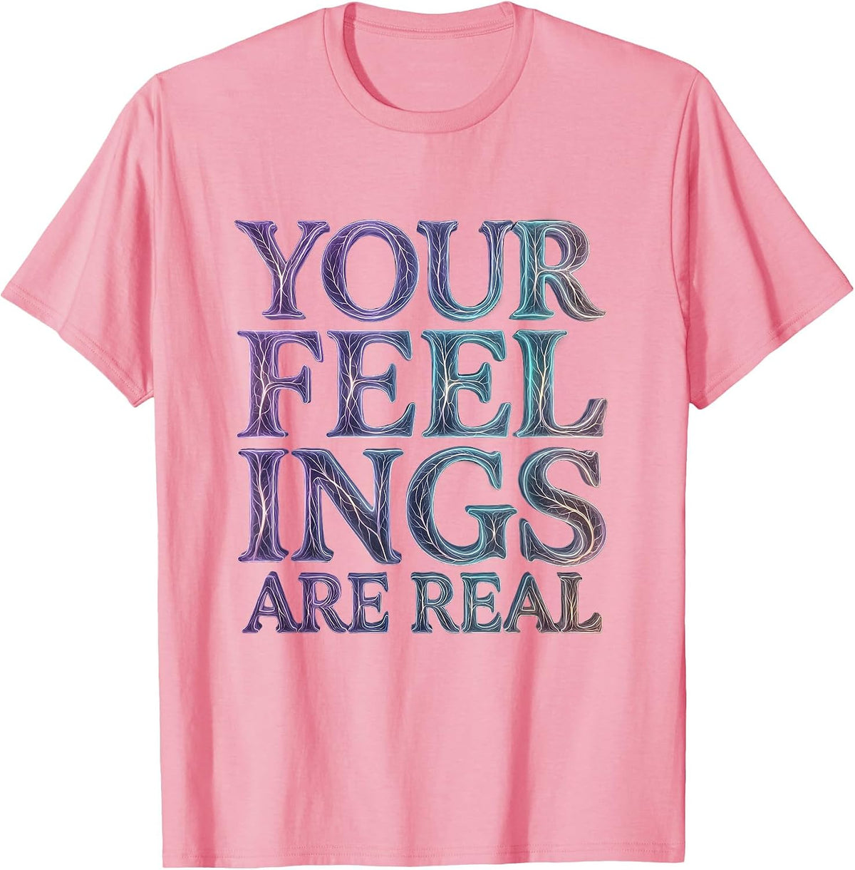 Men's Your Feelings Are Real Mental Health Matters Design T-Shirt - Pink