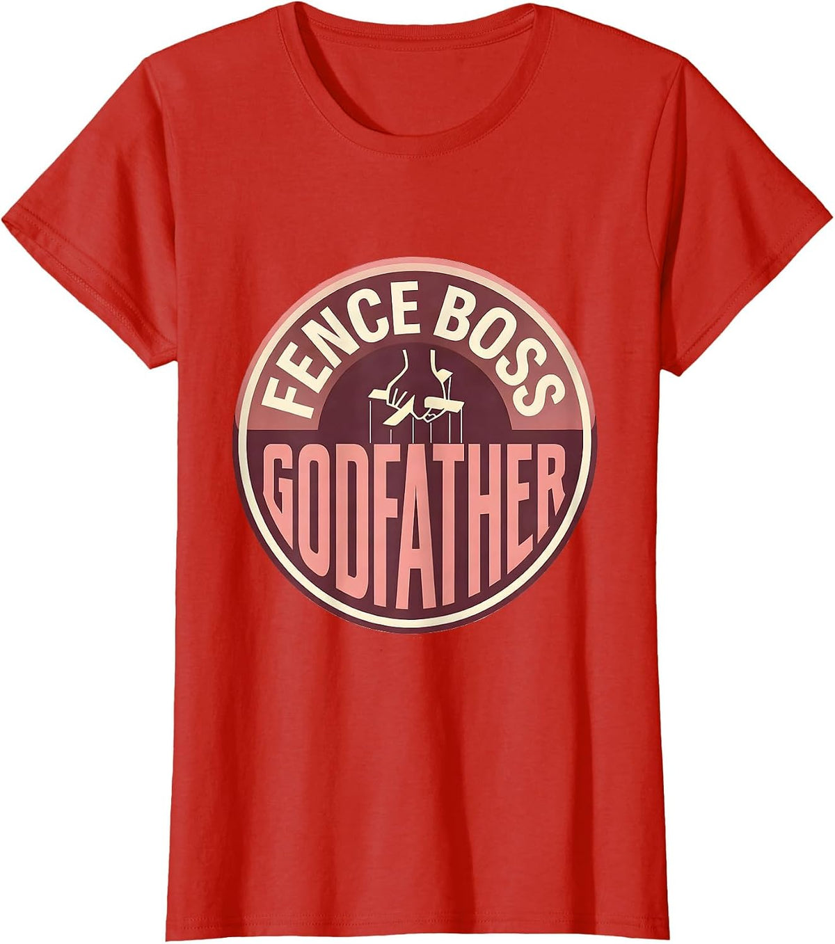 Women's Fence Boss Godfather Funny Family Matching Rodeo Cowgirl T-Shirt - Red