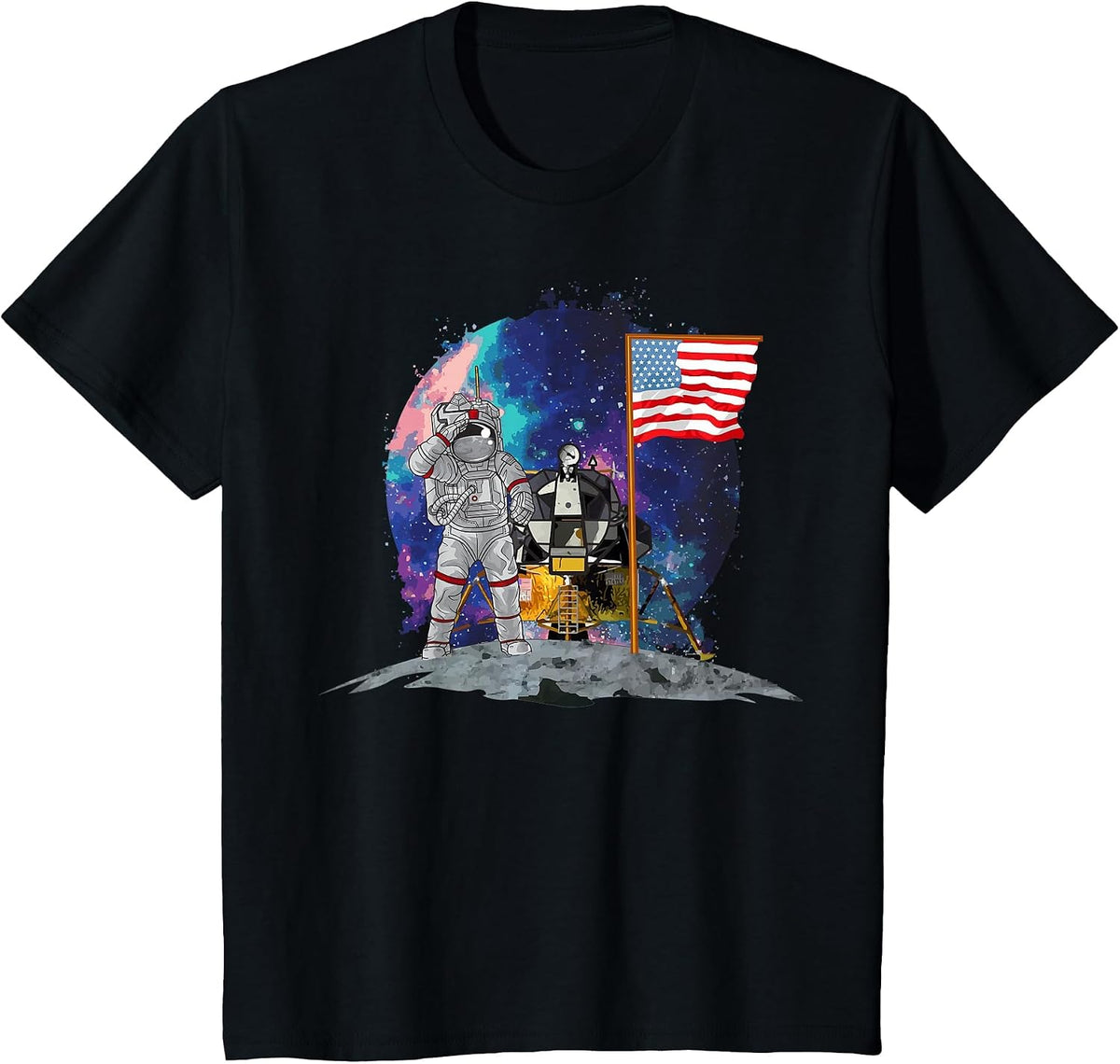 Moon Landing 50th Anniversary - US Astronaut on the Moon T-Shirt - Black