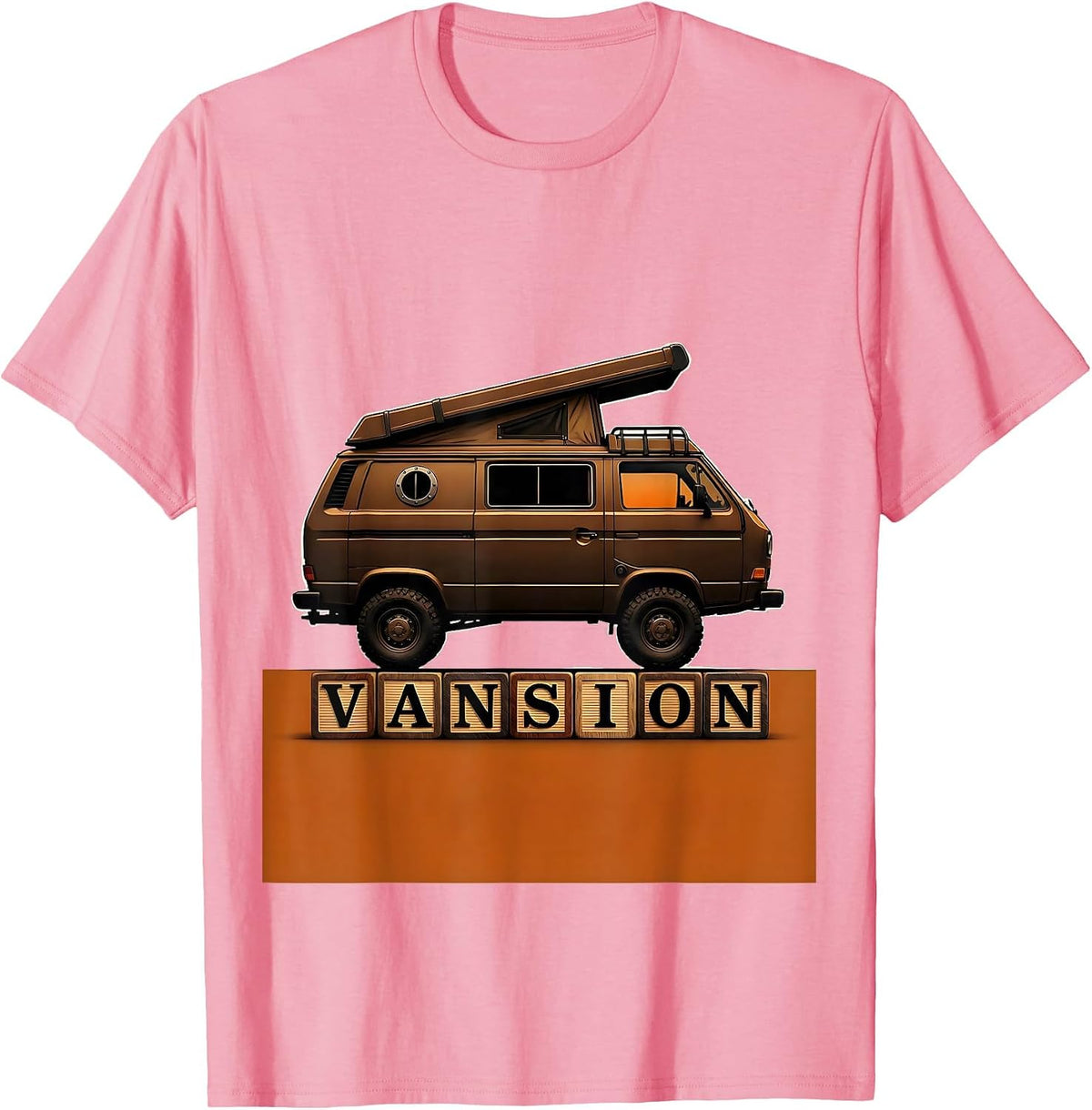 Men's Vansion Retro Van Life Camper Van Nomad Pride T-Shirt - Pink