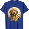 Goldendoodle Doodle Line Watercolor Dog Lover Humor T-Shirt - Royal Blue