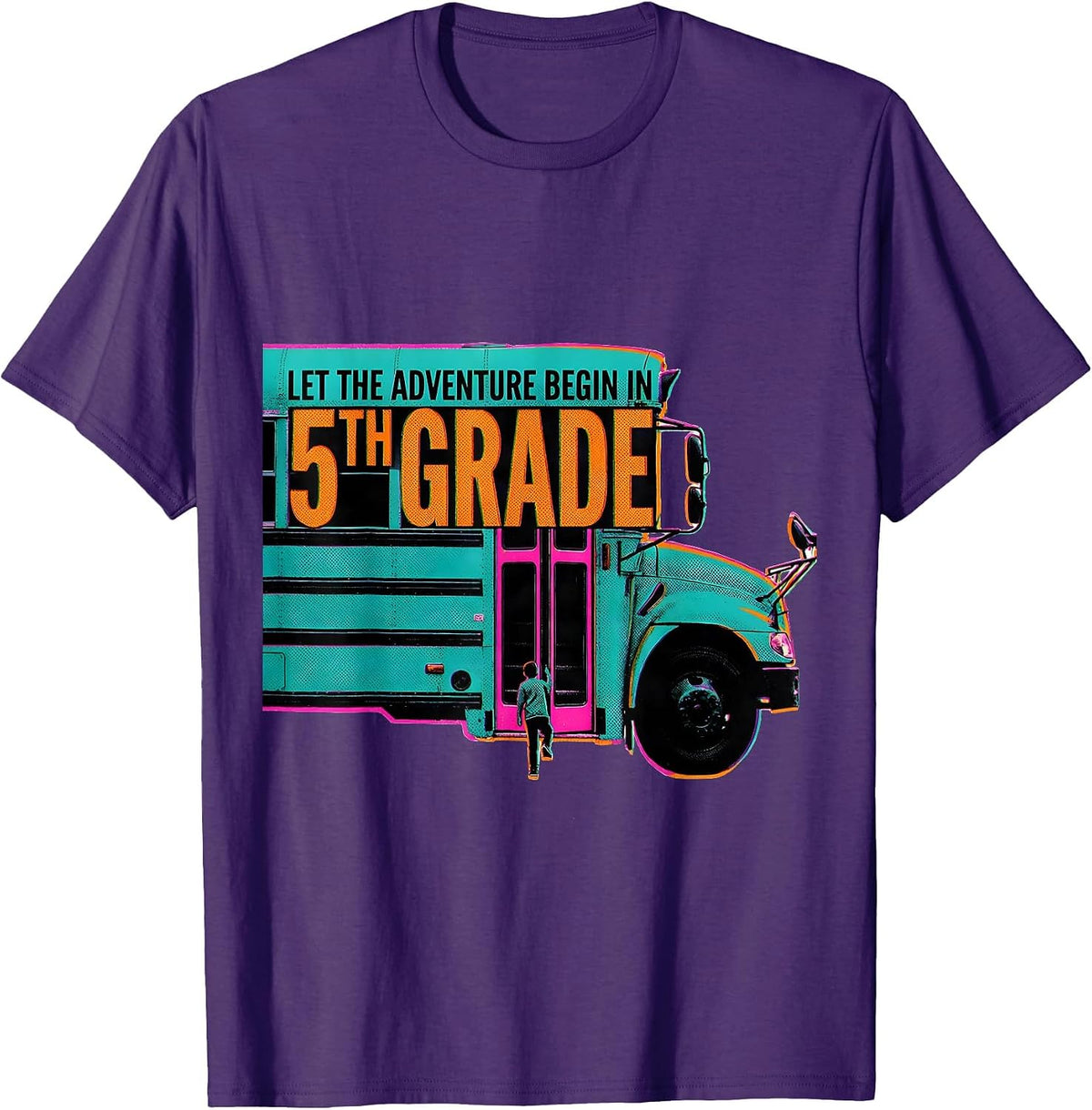 Let The Adventure Begin In 5th Grade Fifth Grade Teacher T-Shirt - Purple