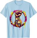 Men's Rock Guitar Tattoo Sleeve Arm Graphic T-Shirt - Baby Blue