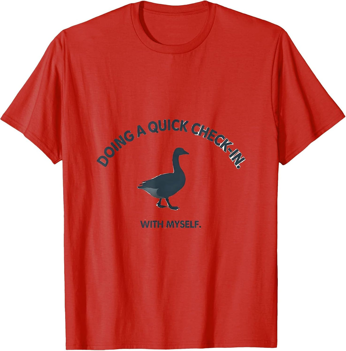 Men's Doing A Quick Check-In With Myself Funny Mental Health T-Shirt - Red