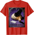 Men's Cursed Batch Nightly Fresh Gothic Cat Bakery Humor T-Shirt - Red