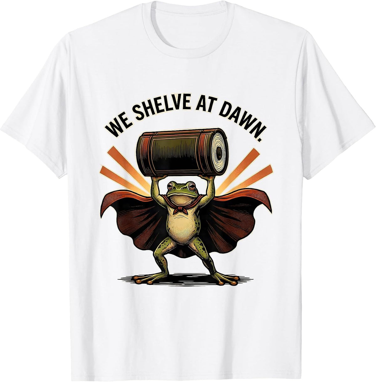 Men's We Shelve At Dawn Funny Teacher Frog Back To School T-Shirt - White