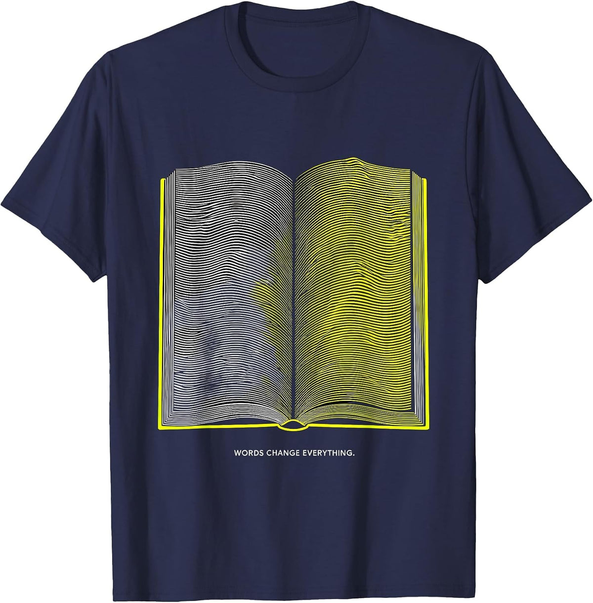Men's Words Change Everything Reading Teacher Design T-Shirt - Navy Blue