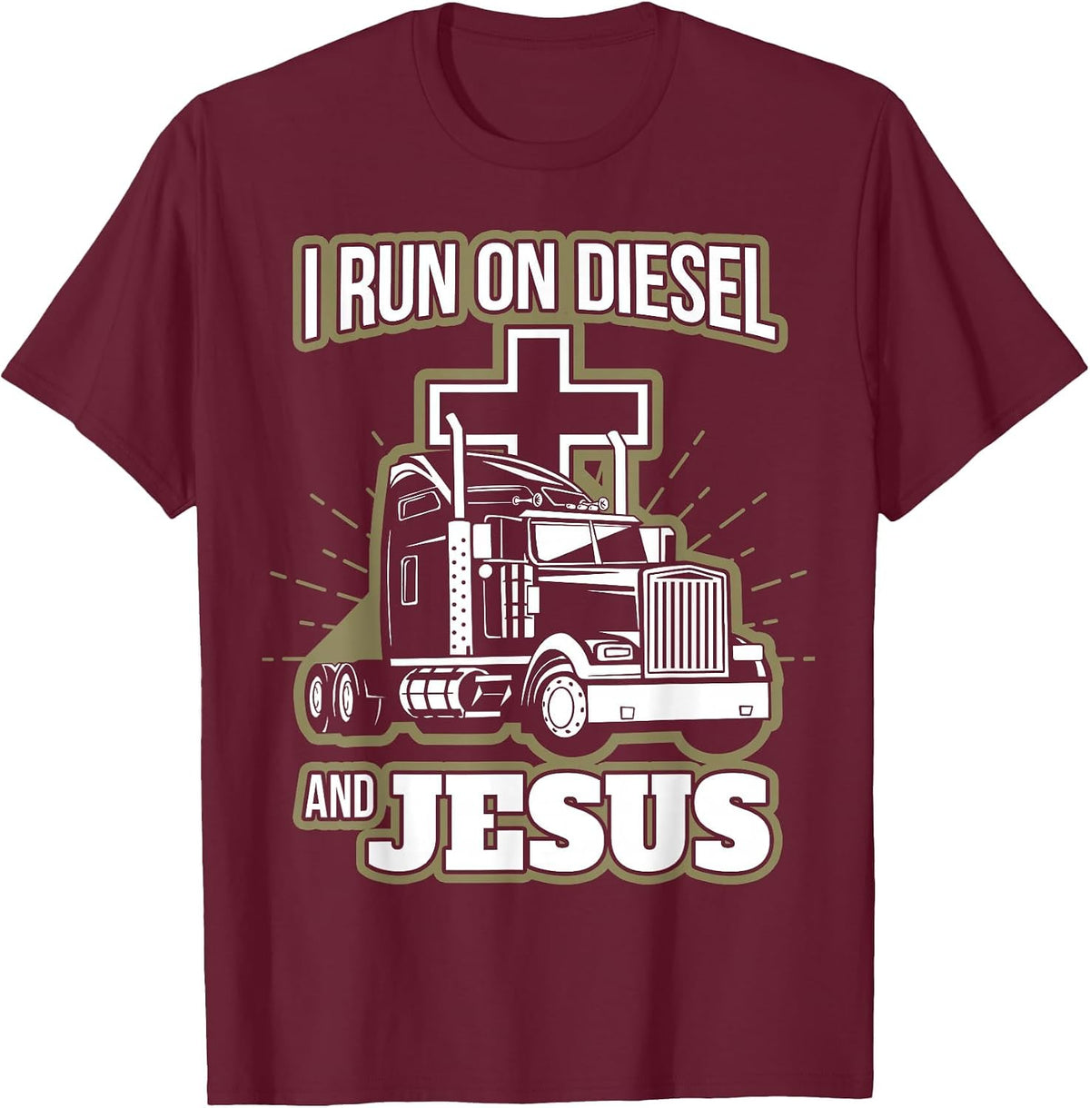 Jesus Truck Driver Christian Trucker T-Shirt - Burgundy