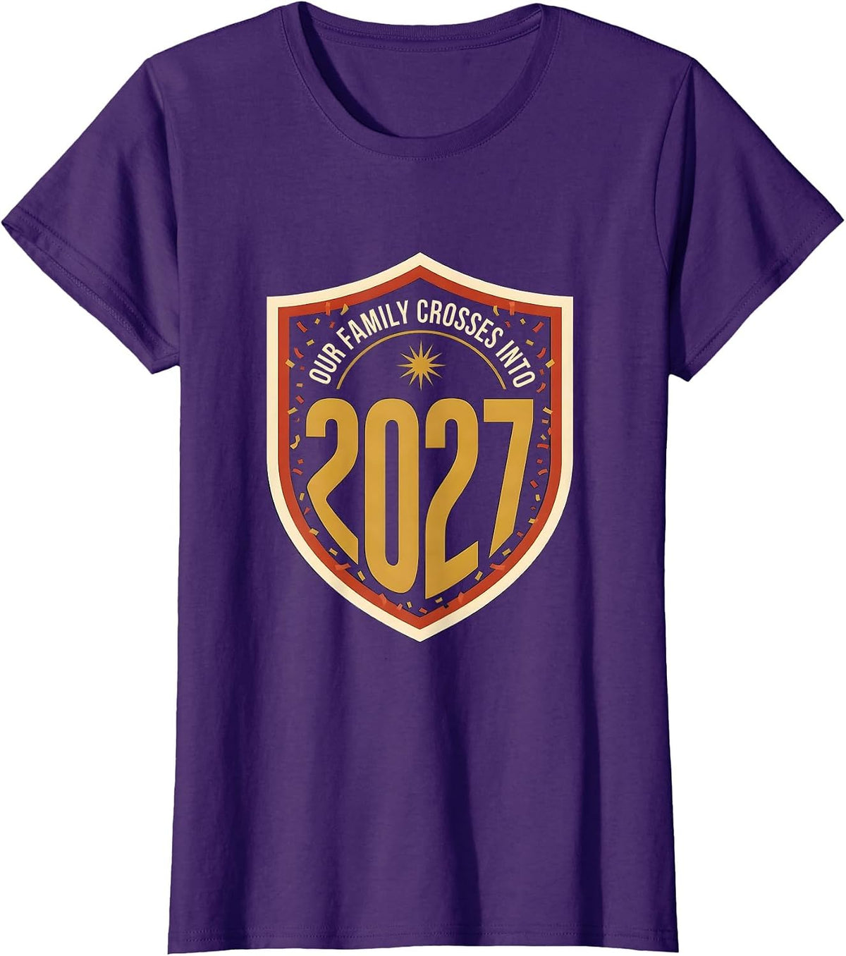Women's Our Family Crosses Into 2027 Family Matching New Years Eve T-Shirt - Purple
