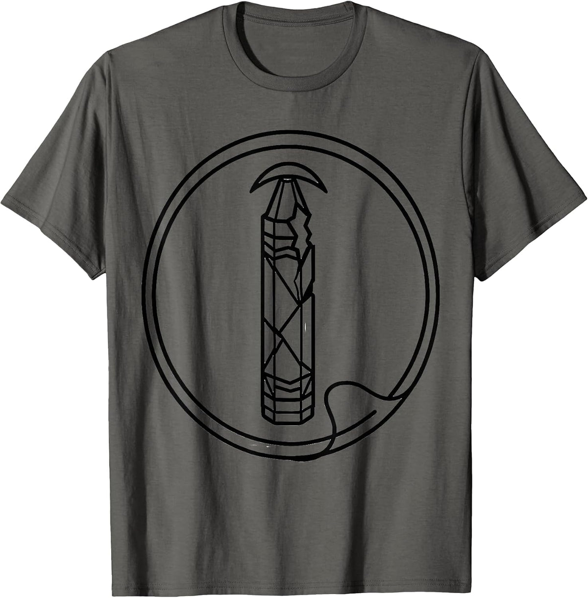Men's Broken Crayon Line Art Mental Health Awareness Support T-Shirt - Asphalt Grey