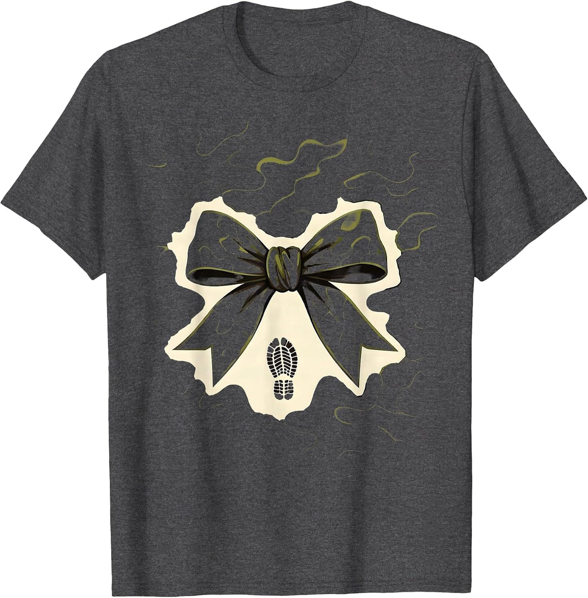 Camo Bow Minimalist Hunting Ol Lady Outdoor Pride T-Shirt - Dark Heather Grey