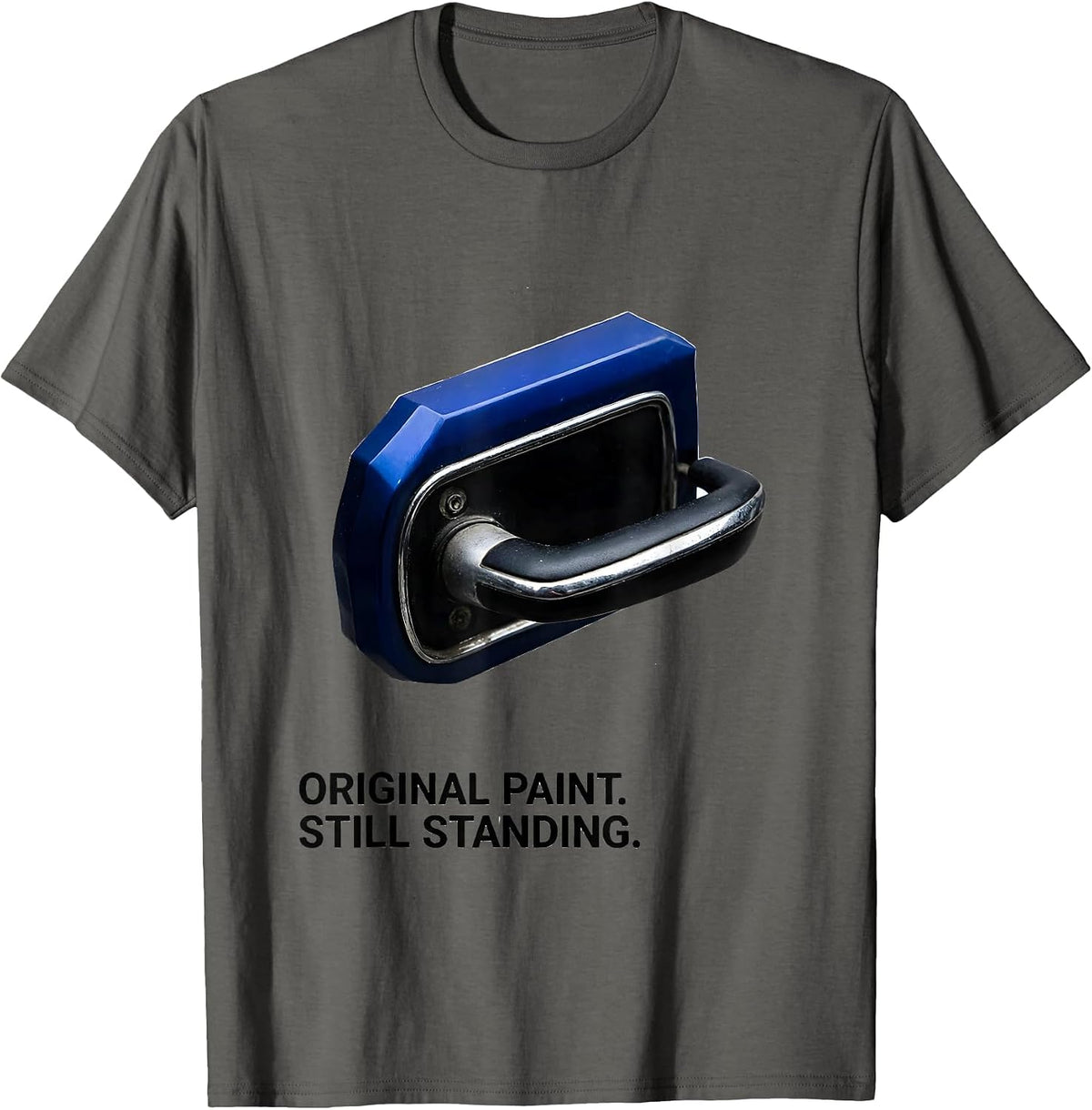 Men's Original Paint Still Standing Classic Car Guy Deadpan Humor T-Shirt - Asphalt Grey