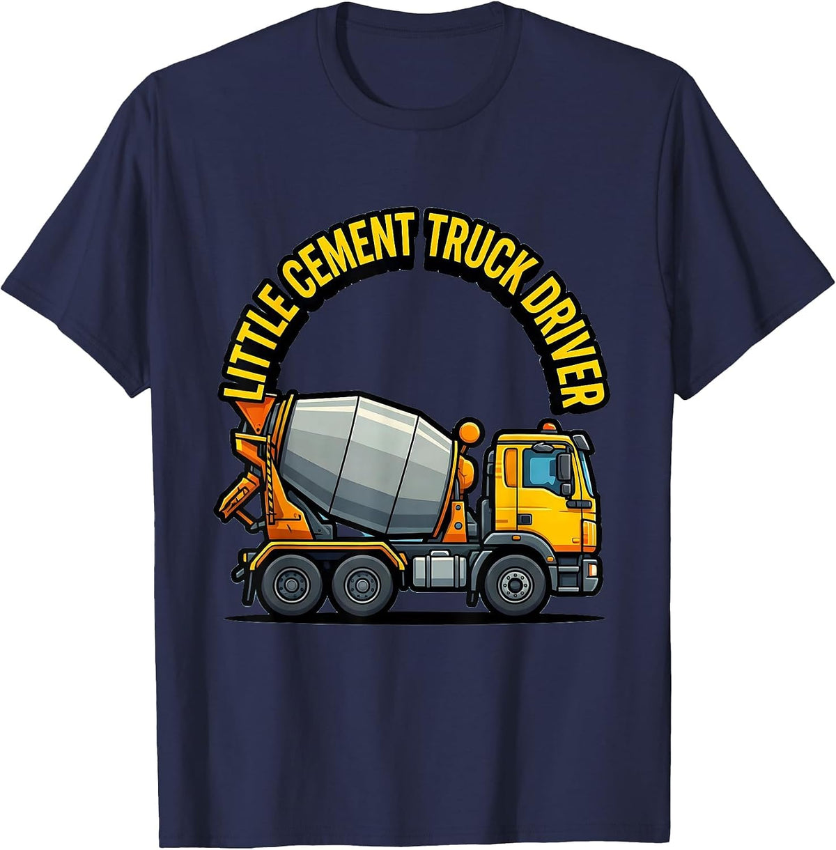 Men's Little Cement Truck Driver Funny Toddler Trucker Dad Humor T-Shirt - Navy Blue