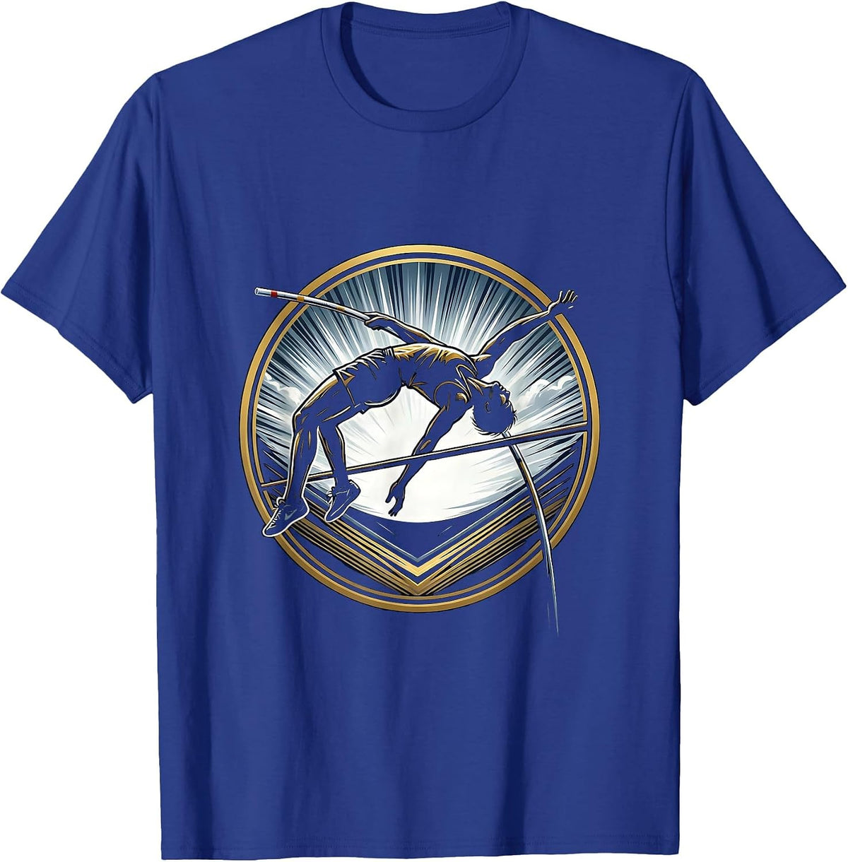 Men's Pole Vaulter Stormy Sky Athletic Graphic T-Shirt - Royal Blue