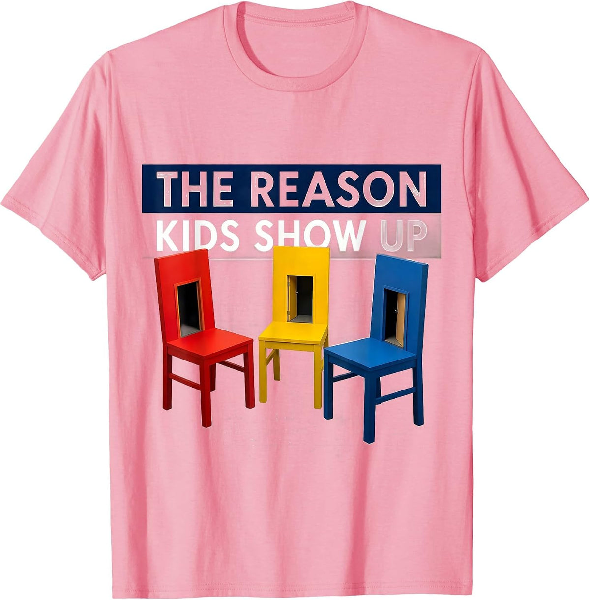 Men's The Reason Kids Show Up Modern School Counselor Support T-Shirt - Pink