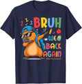 Bruh We Back to School 2nd Grade Teacher Capybara Dabbing T-Shirt - Navy Blue