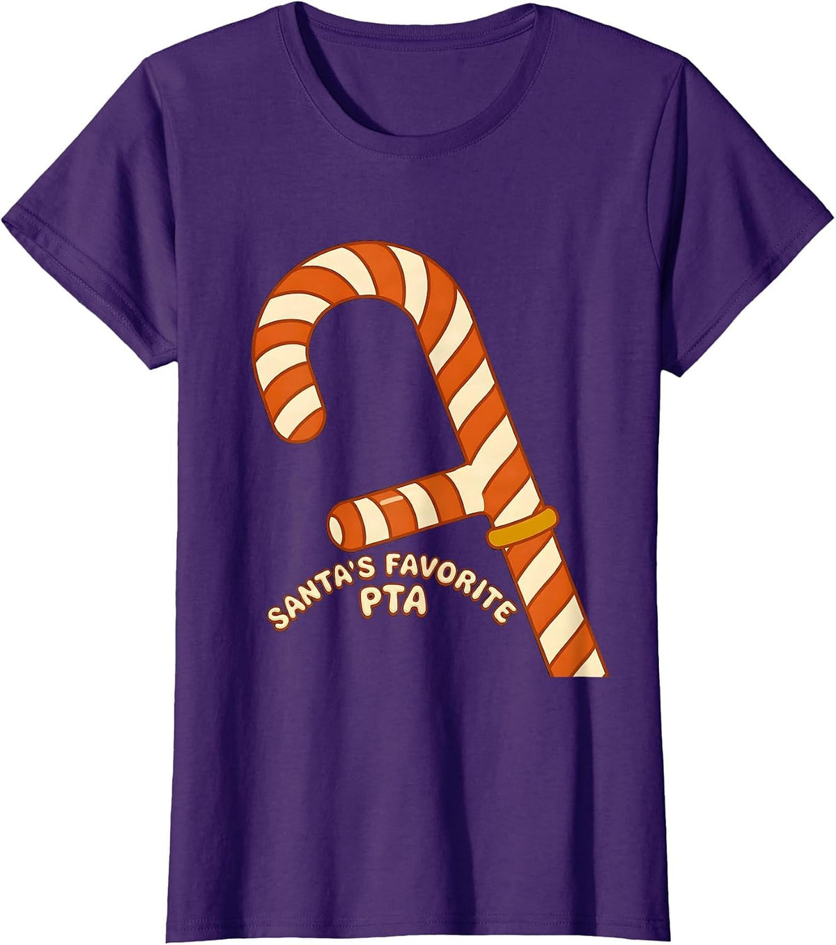 Women's Santa's Favorite PTA Retro 70s Physical Therapy Christmas T-Shirt - Purple