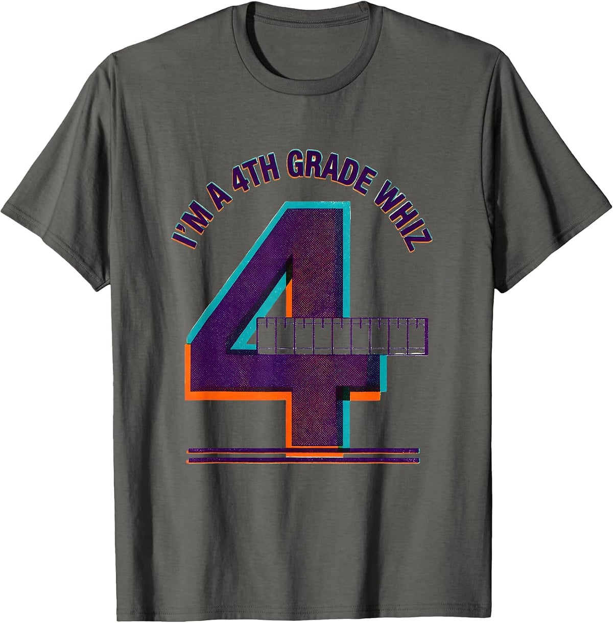 Men's I’m A 4th Grade Whiz Funny Fourth Grade Back To School Kids T-Shirt - Asphalt Grey