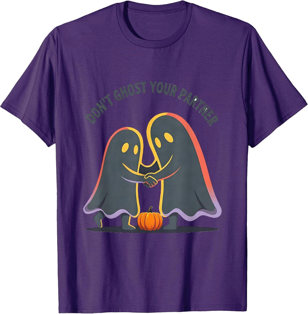 Don't Ghost Your Partner Funny Halloween Mental Health Ghost T-Shirt - Purple