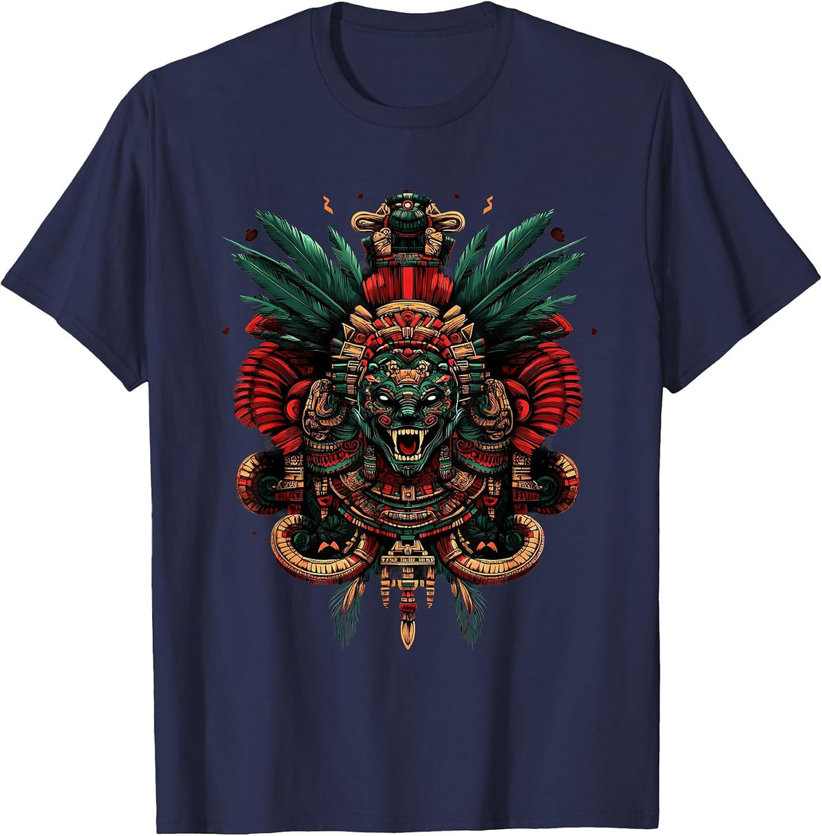 Aztec Toltec Inca Mexican Mythology Native Mexican Pride T-Shirt - Navy Blue