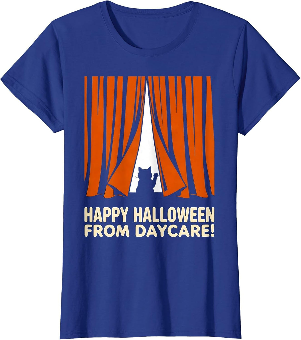 Women's Happy Halloween From Daycare Playful Preschool Teacher T-Shirt - Royal Blue