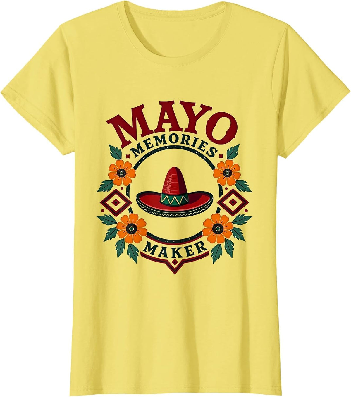 Mayo Memories Maker Cinco de Mayo Mens Design T-Shirt - Lemon Yellow