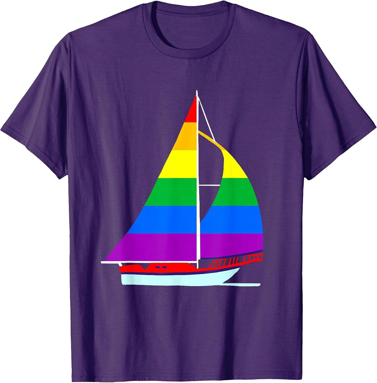 Gay Pride Sailboat Gay Sailor T-Shirt - Purple