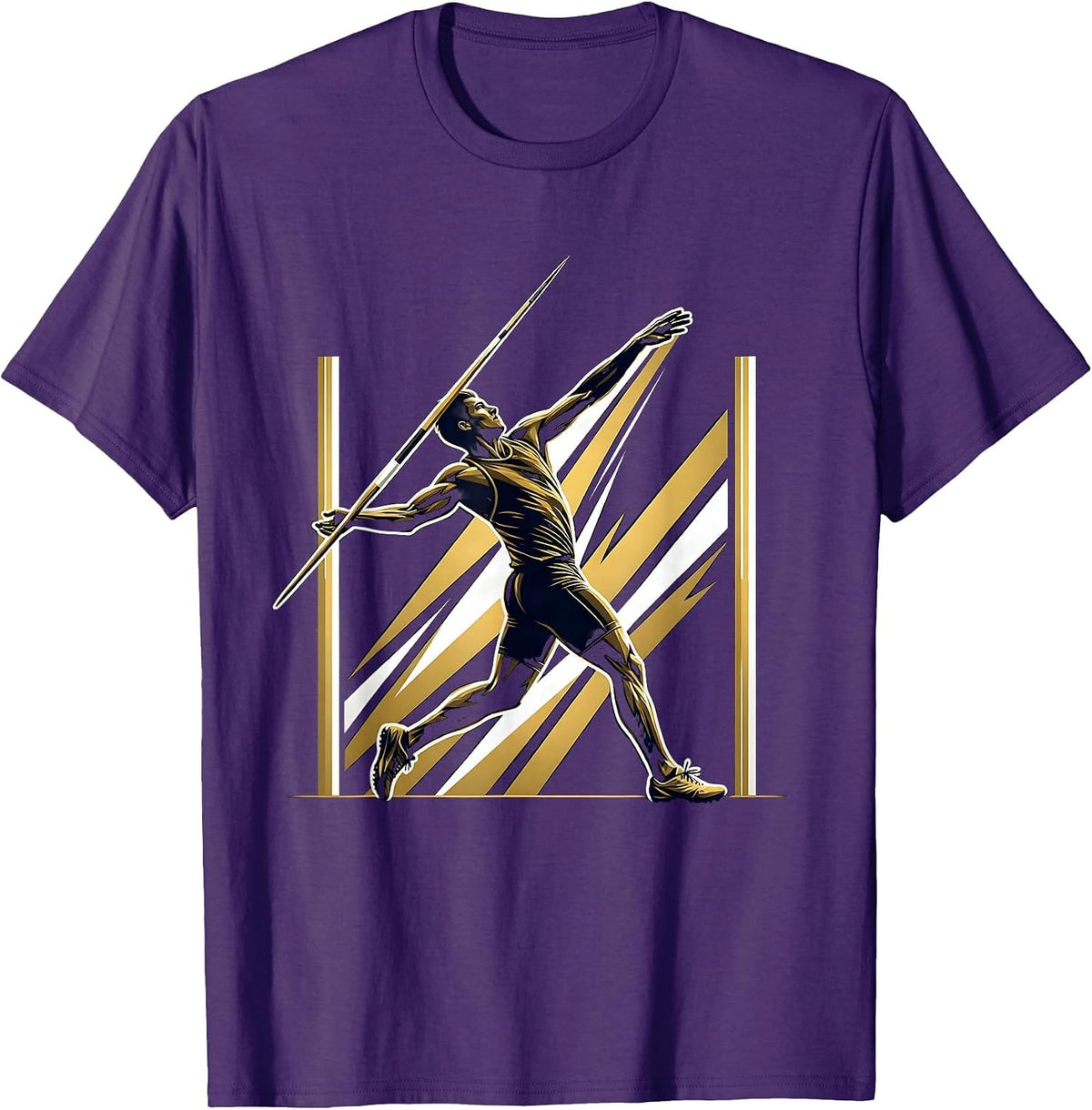 Men's Javelin Thrower Full Release Athletic Graphic T-Shirt - Purple