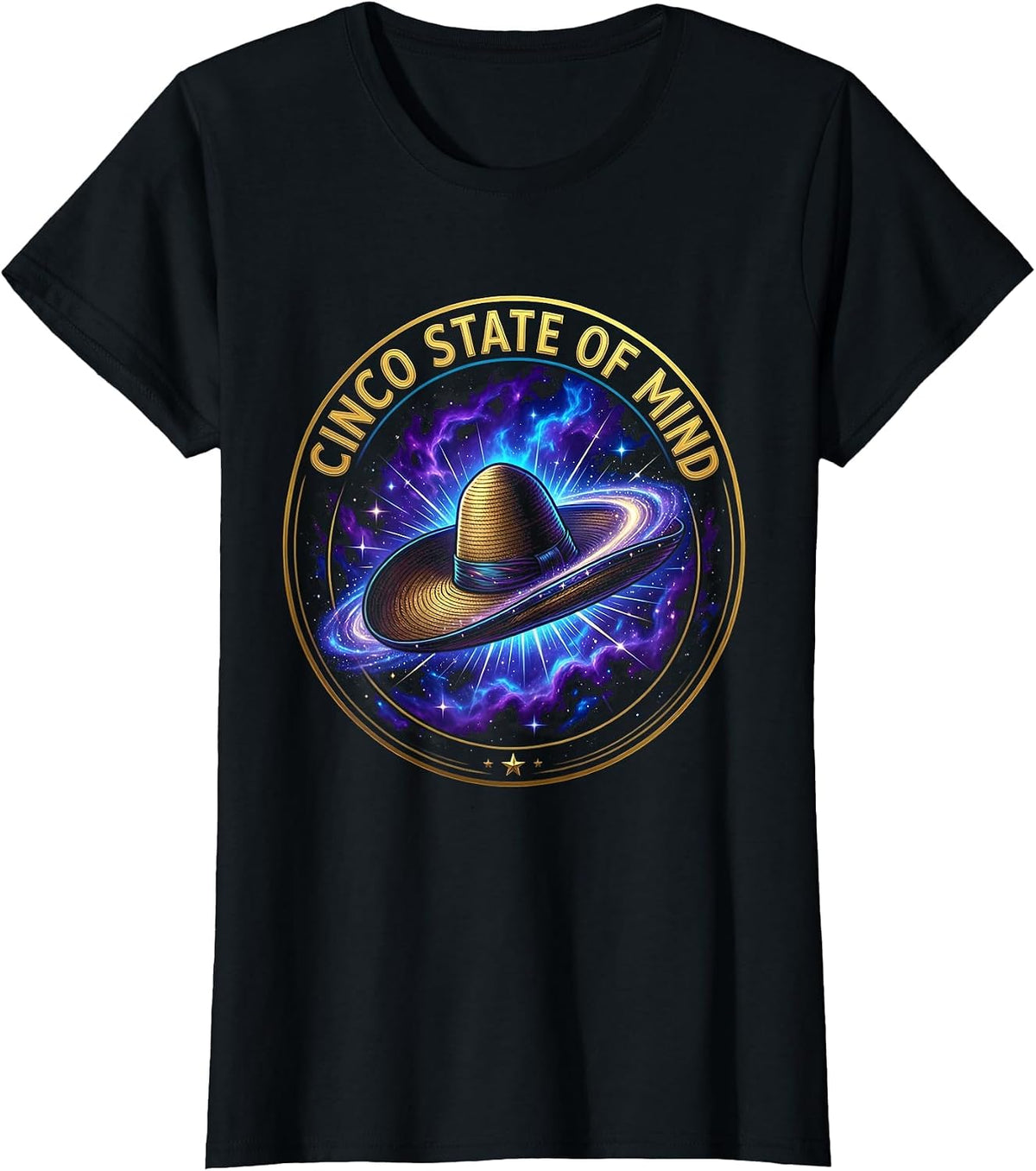 Cinco State of Mind Cinco de Mayo Design T-Shirt - Black