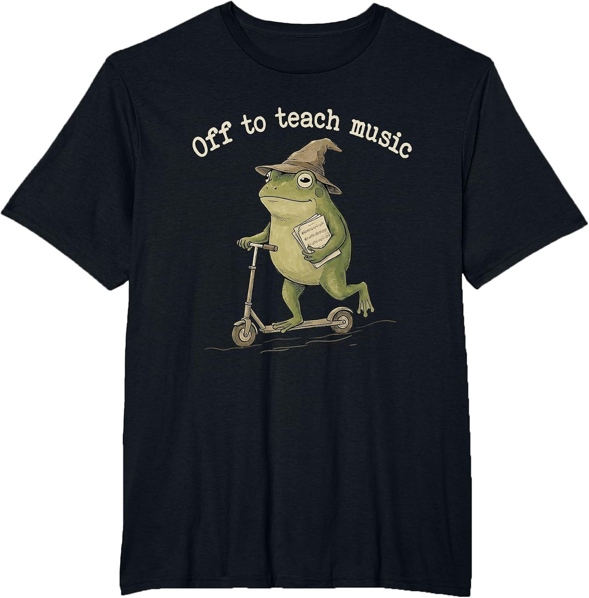 Off to Teach Music Teacher Appreciation Frog Meme Teaching T-Shirt - Black