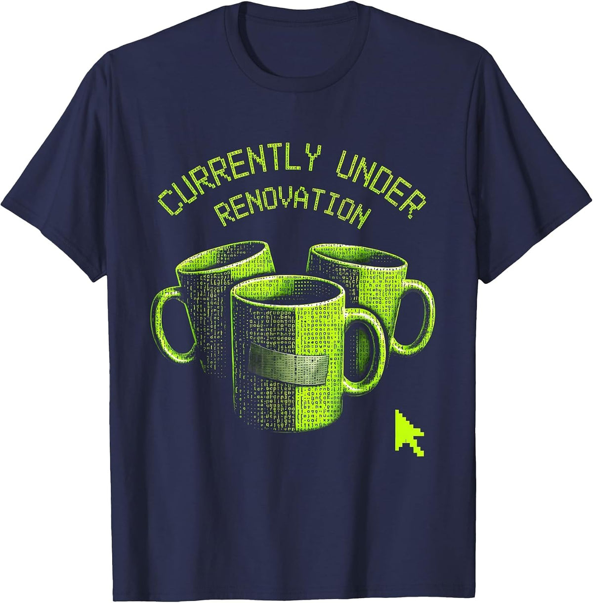Currently Under Renovation Sarcastic Mental Health Humor T-Shirt - Navy Blue