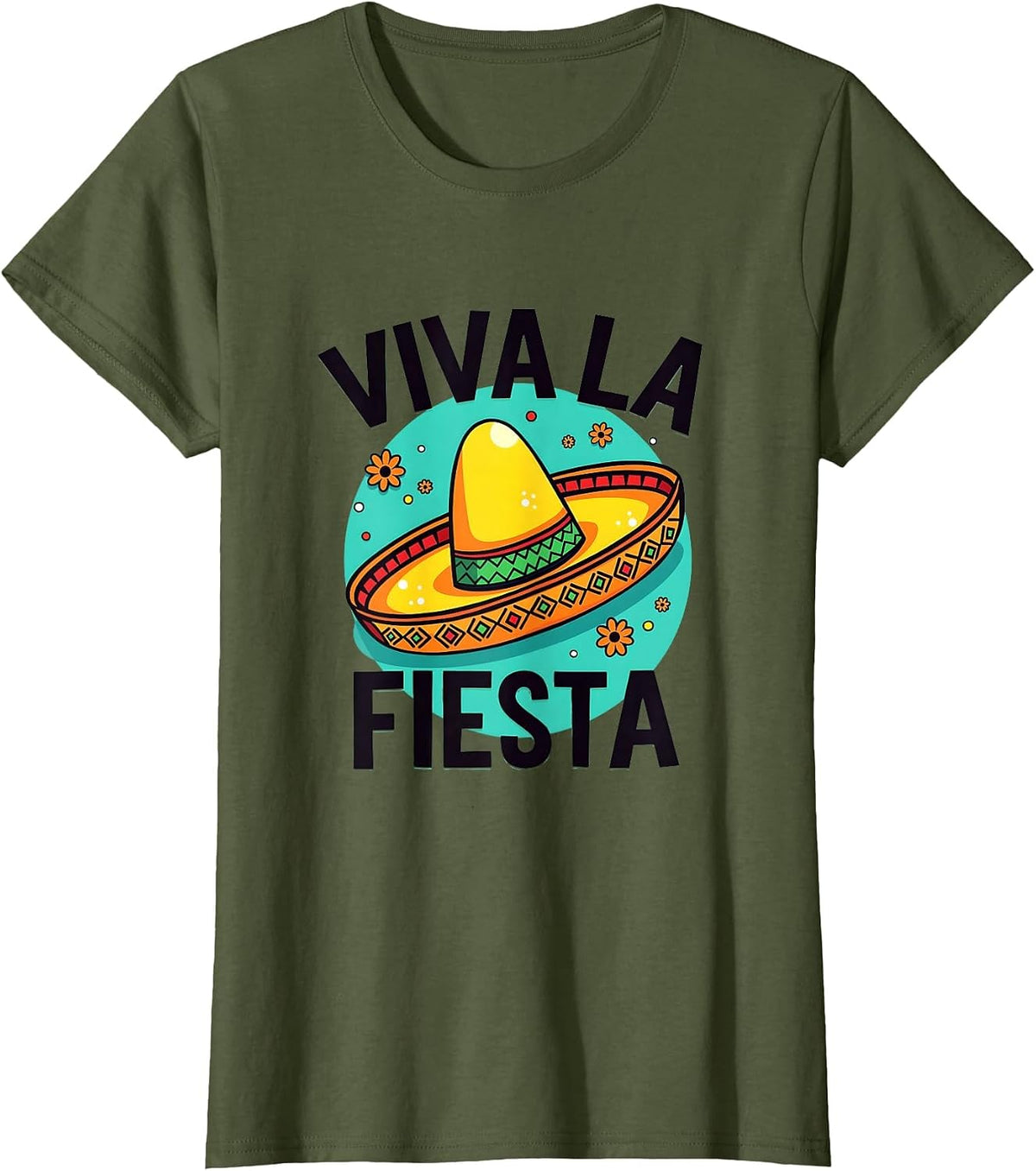 Viva La Fiesta Cinco de Mayo Celebration Design T-Shirt - Olive Green