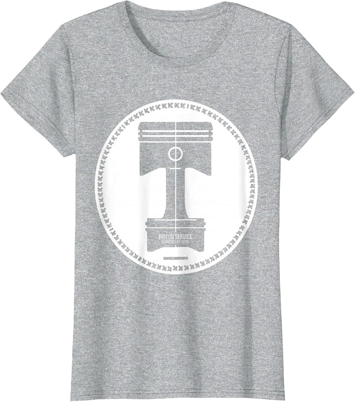 Women's Piston Service Rings Set By Hand Classic Muscle Car Hot Rod T-Shirt - Heather Grey