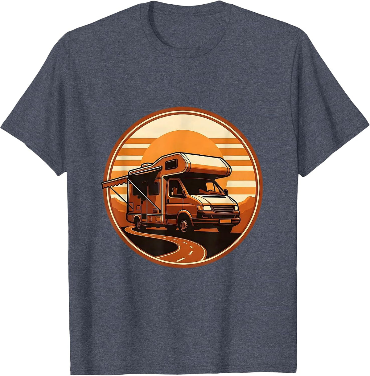 Sealed Camper Van Badge Retro Van Life Dwellers T-Shirt - Heather Blue