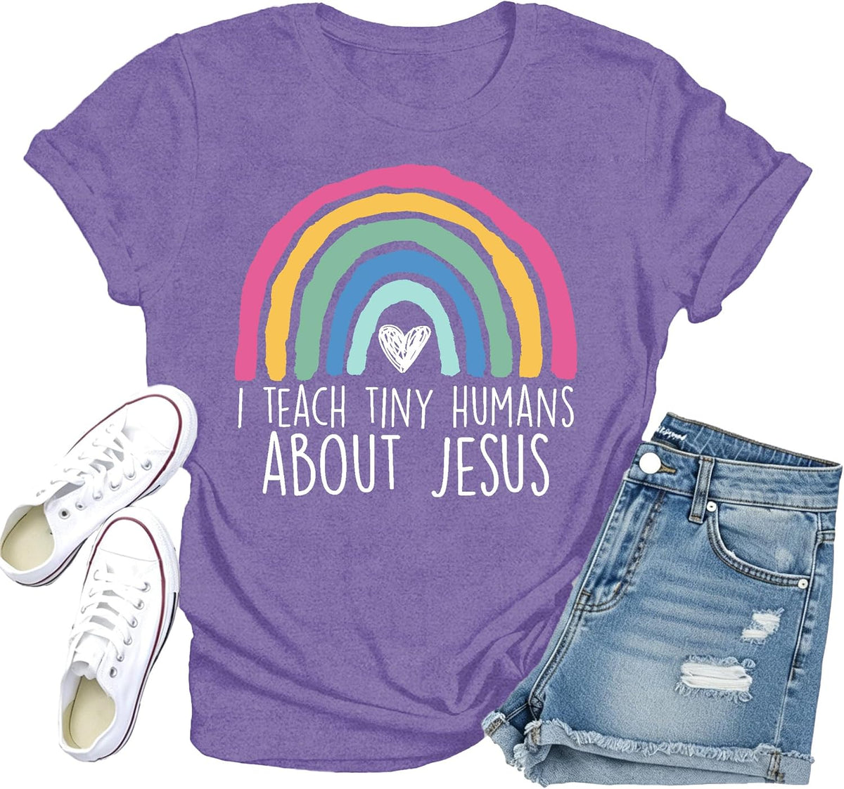 Teacher Shirt for Women Preschool Teacher Tshirt Helping Little Minds Grow Tee Top - Purple