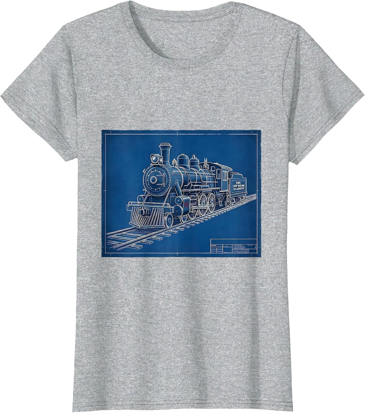 Sorry I Keep Watching The Locomotive Vintage Steam Train T-Shirt - Heather Grey