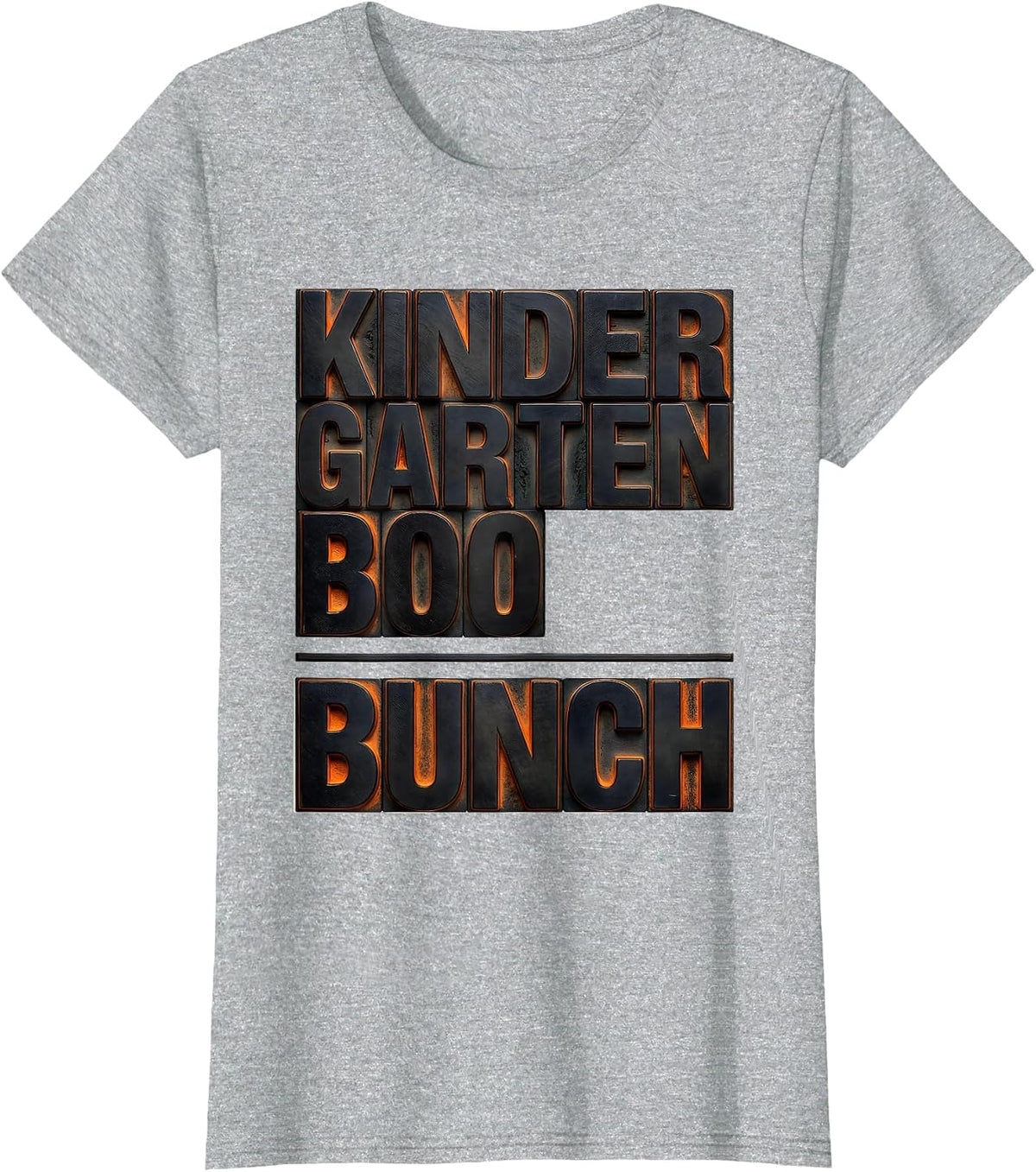 Women's Kindergarten Boo Bunch Playful Halloween Teacher Student T-Shirt - Heather Grey