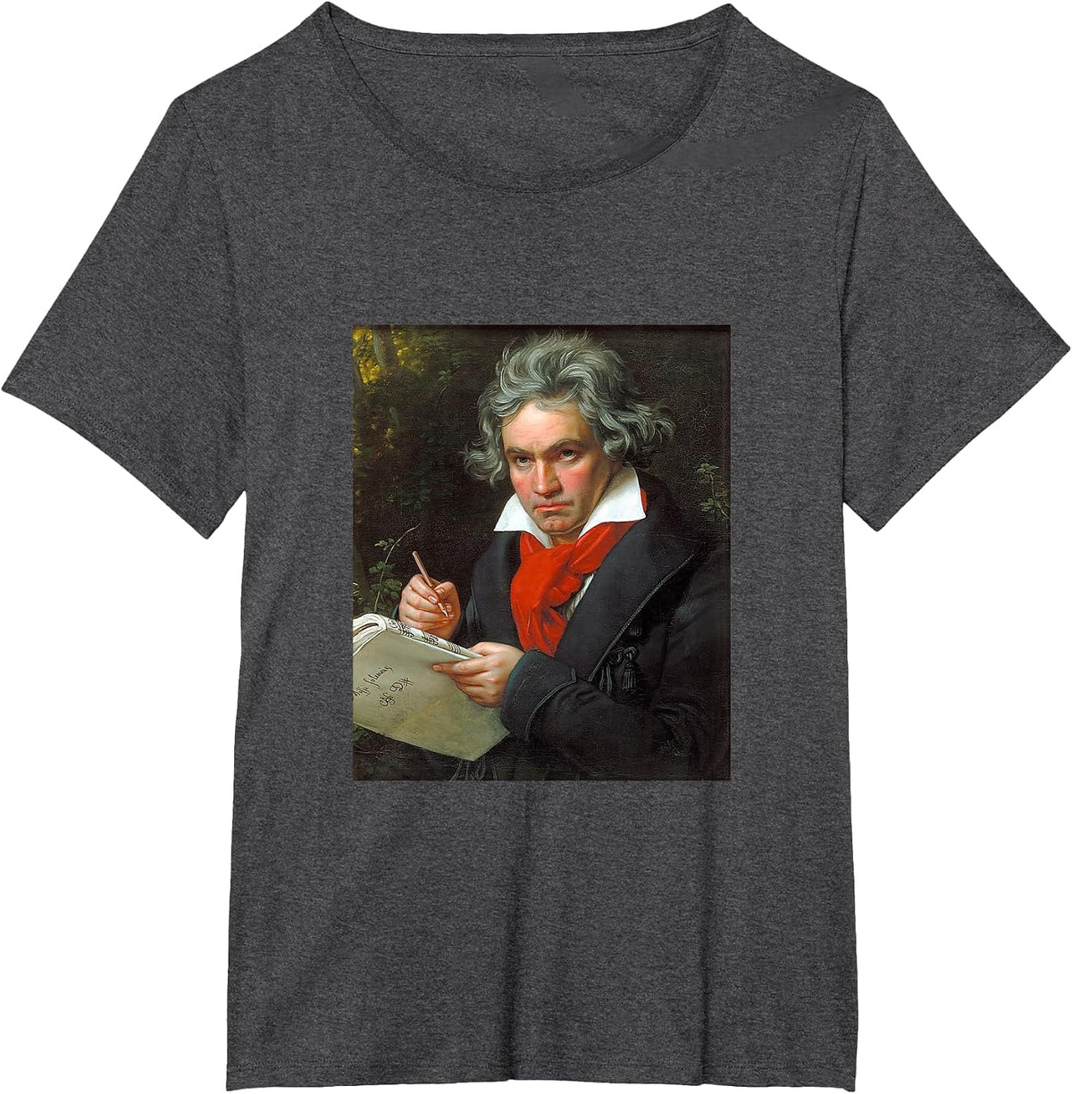Ludwig Van Beethoven - Portrait T-Shirt - Dark Heather Grey
