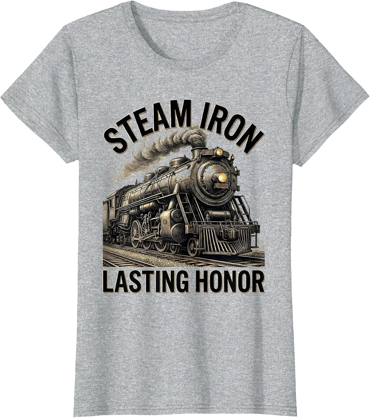 Women's Steam Iron Lasting Honor Big Boy 4014 Steam Locomotive Train T-Shirt - Heather Grey