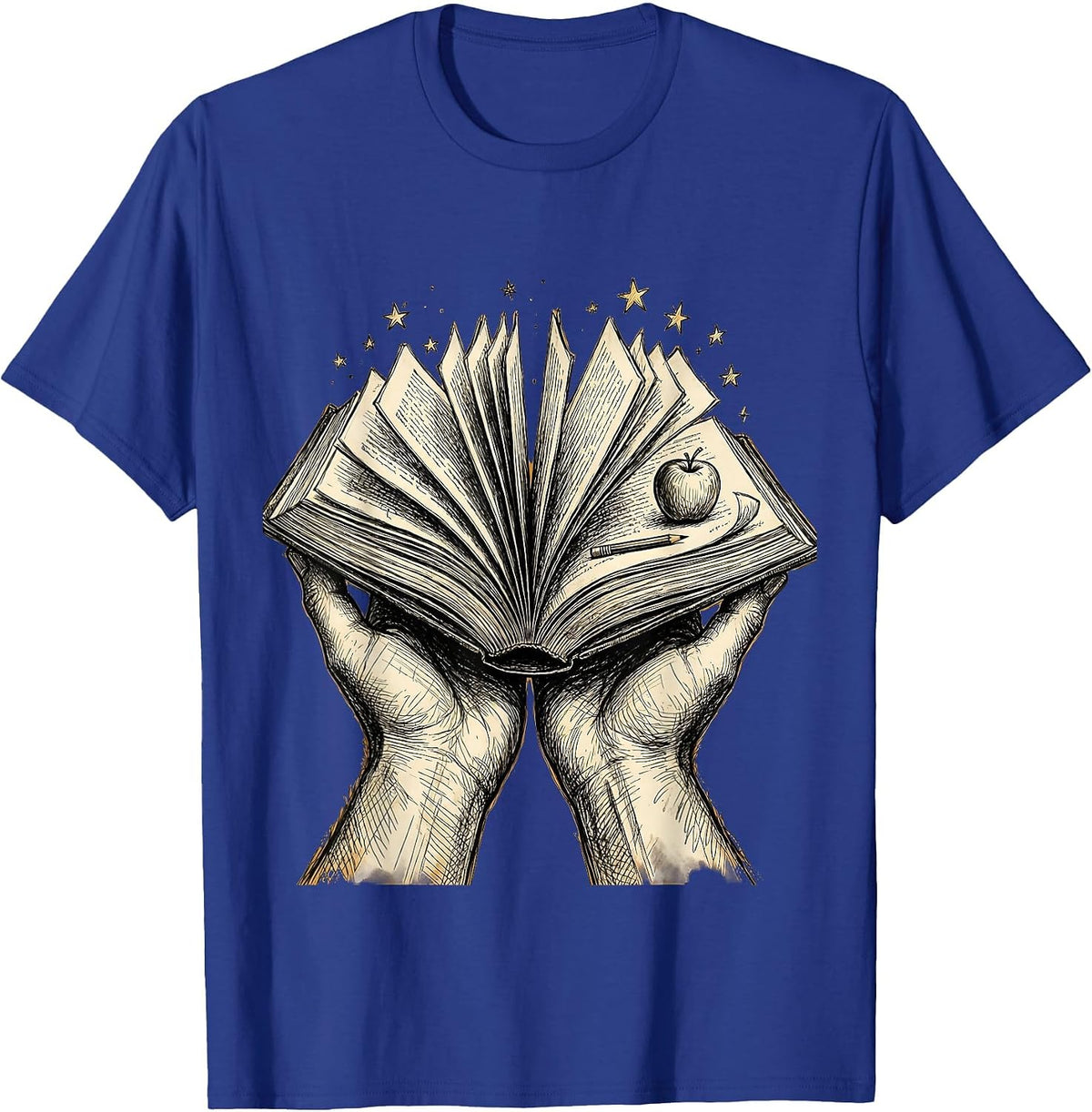 Men's Paraprofessional Caring Hands Storybook Design T-Shirt - Royal Blue