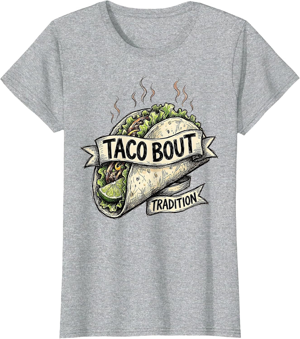 Taco Bout Tradition Cinco de Mayo Design T-Shirt - Heather Grey