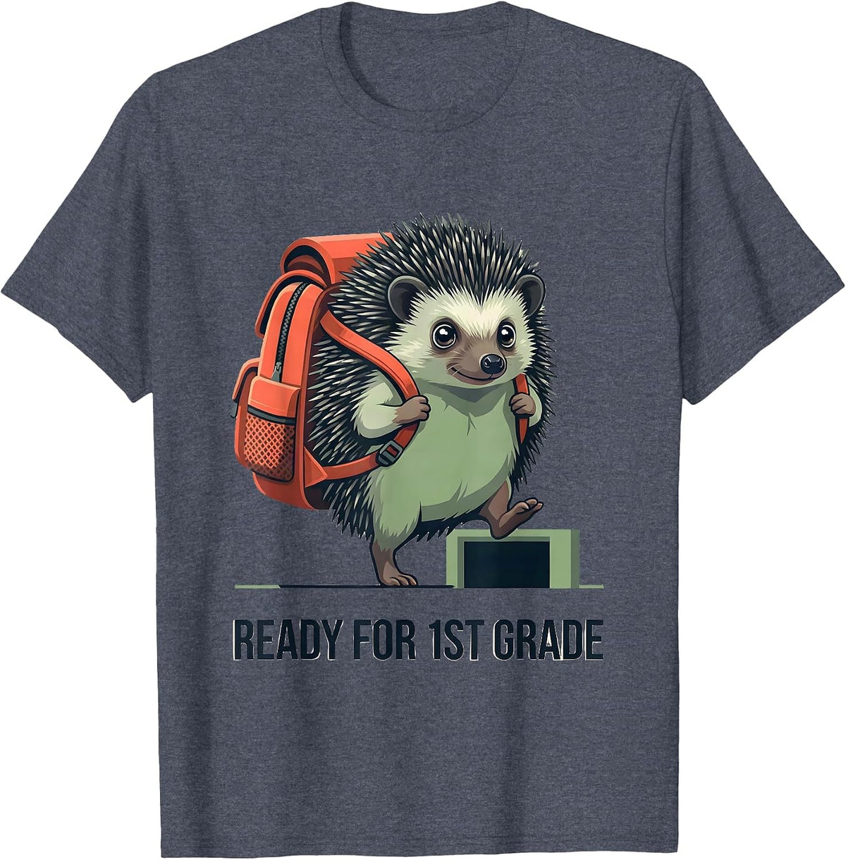 Ready For 1st Grade Kawaii Chibi Hedgehog Back To School T-Shirt - Heather Blue