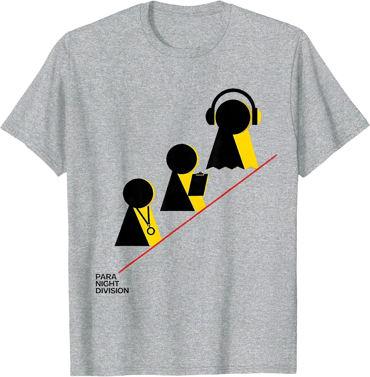 Men's Para Night Division Bauhaus Modernist Paraprofessional Ghost T-Shirt - Heather Grey