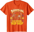 Raised On Old School Hip Hop Cassette Graffiti Rap T-Shirt, Youth, Orange, Small - As Pictured
