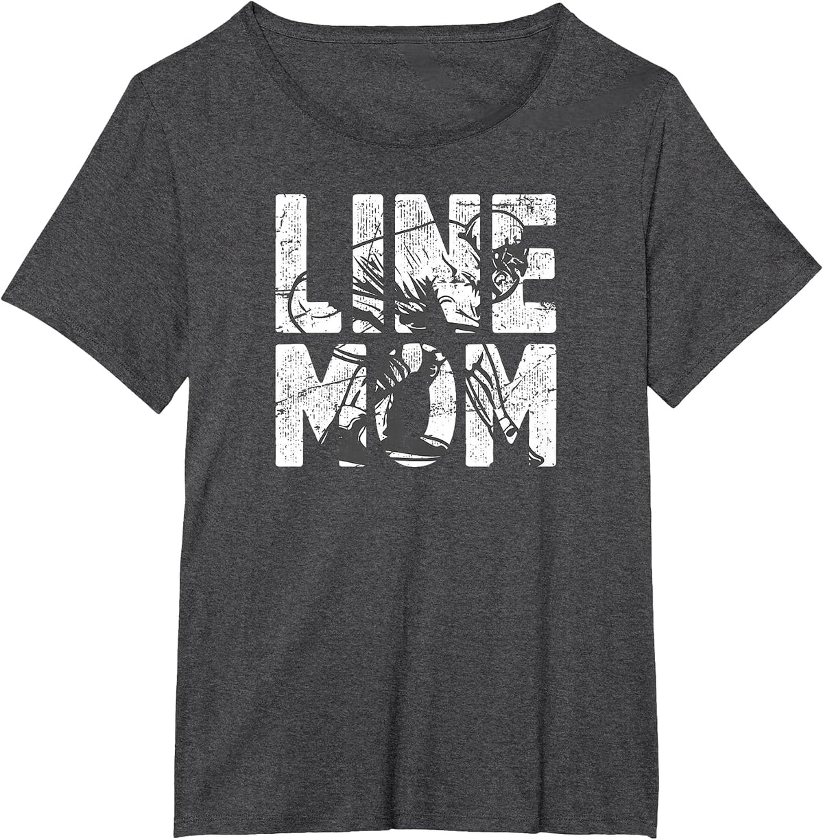 Football Lineman Mom T-Shirt Tee for Proud Mother of A Football Line Player - Dark Heather Grey
