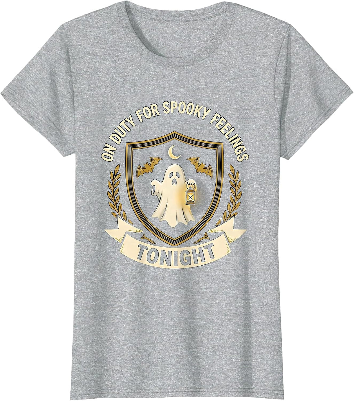 On Duty For Spooky Feelings Tonight Halloween School T-Shirt - Heather Grey