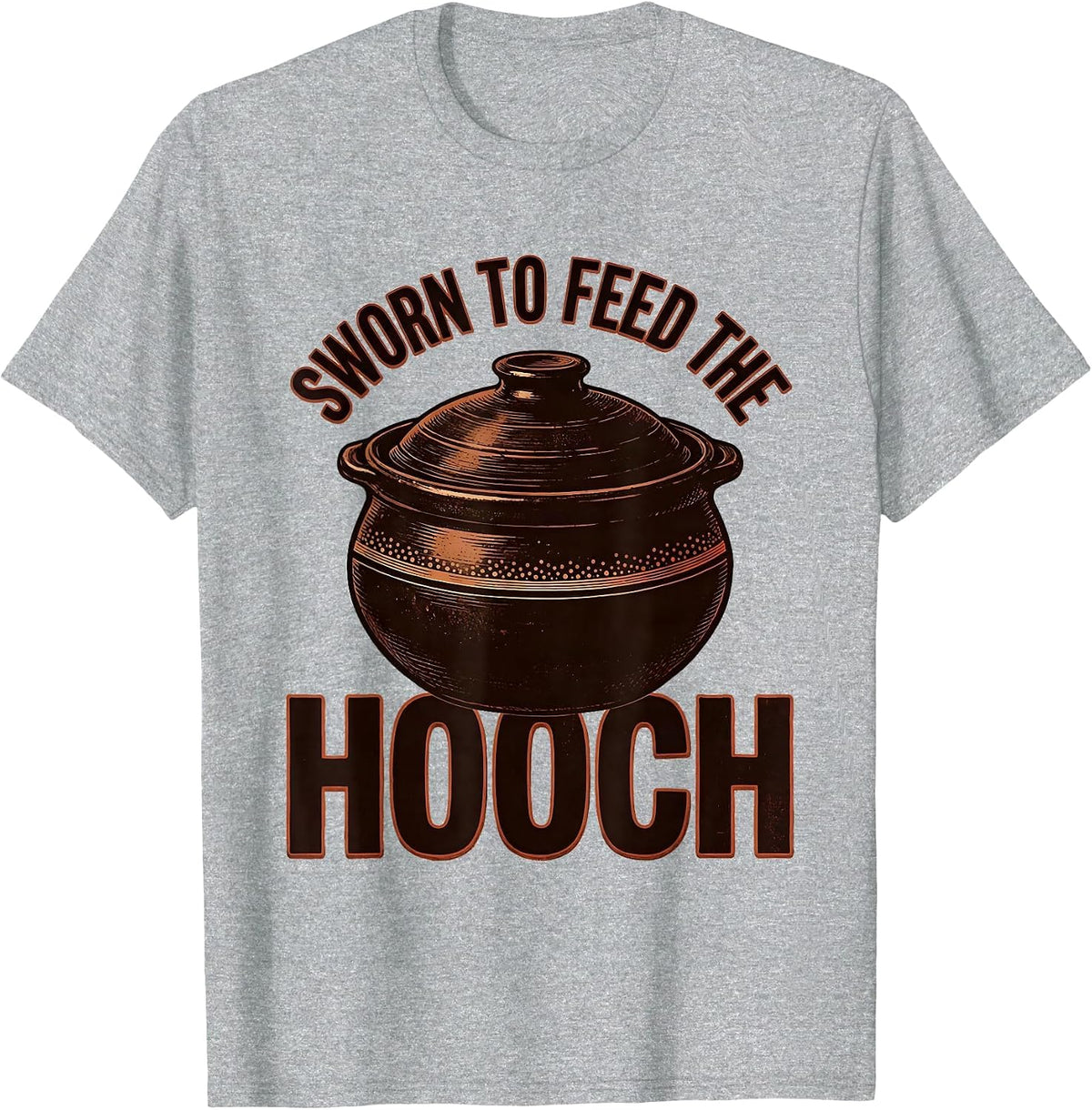 Men's Sworn To Feed The Hooch Funny Baker Sourdough Starter Gift T-Shirt - Heather Grey