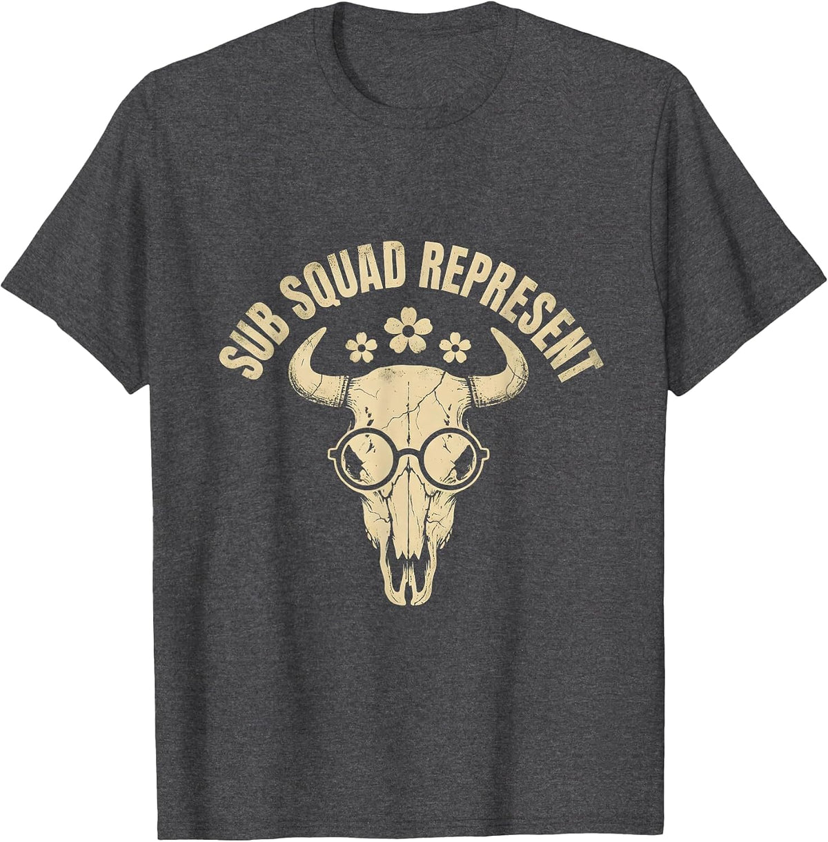 Sub Squad Represent Substitute Teacher Design T-Shirt - Dark Heather Grey