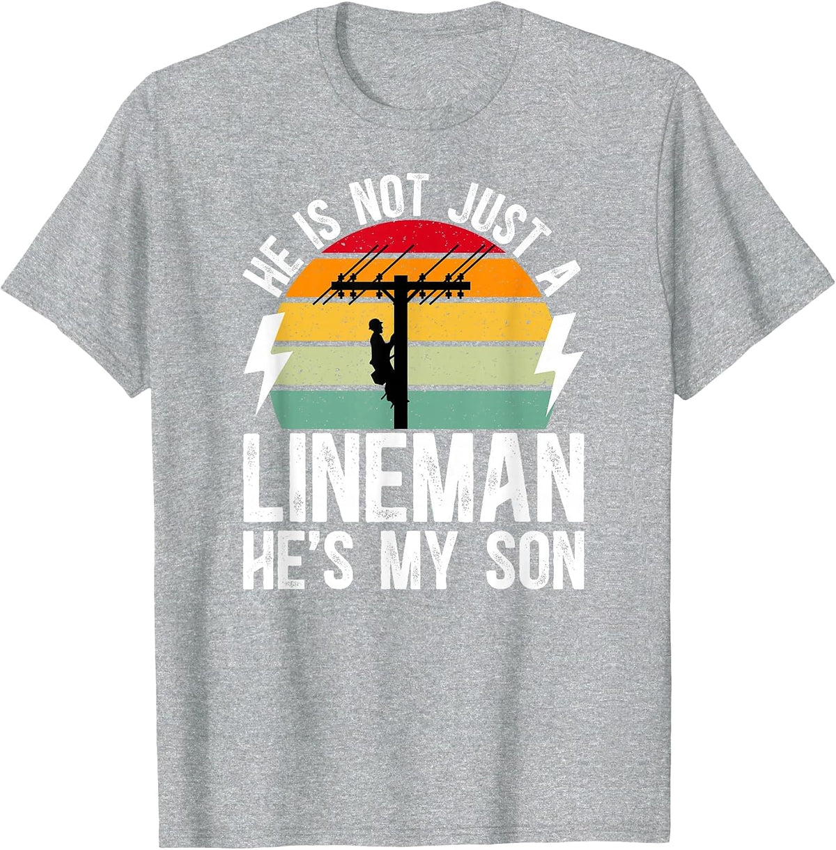 He's My Son Lineman Mom of A Lineman Mama Line Mother T-Shirt - Heather Grey